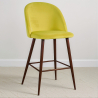 Buy Velvet Upholstered Stool - Scandinavian Design - 66cm -  Bennett Yellow 61287 in the United Kingdom