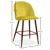 Buy Velvet Upholstered Stool - Scandinavian Design - Bennett Yellow 61287 with a guarantee