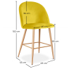 Buy Velvet Upholstered Stool - Scandinavian Design - 66cm - Bennett Yellow 61288 - prices