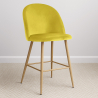 Buy Velvet Upholstered Stool - Scandinavian Design - 66cm - Bennett Yellow 61288 - prices
