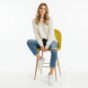 Buy Velvet Upholstered Stool - Scandinavian Design - 66cm - Bennett Yellow 61288 at MyFaktory