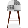 Buy Patchwork Upholstered Stool - Scandinavian Style - Black and White - 66cm - Bennett White / Black 61290 - in the UK