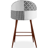 Buy Patchwork Upholstered Stool - Scandinavian Style - Black and White - 66cm - Bennett White / Black 61290 home delivery