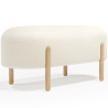 Buy Upholstered Bouclé Bench - Round White 61250 in the United Kingdom
