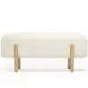 Buy Upholstered Bouclé Bench - Round White 61250 - in the UK