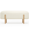 Buy Upholstered Bouclé Bench - Round White 61250 - in the UK