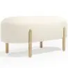 Buy Upholstered Bouclé Bench - Round White 61250 in the United Kingdom