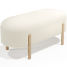 Buy Upholstered Bouclé Bench - Round White 61250 with a guarantee