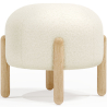 Buy Low Stool Upholstered in Bouclé - Round White 61251 in the United Kingdom