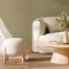 Buy Low Stool Upholstered in Bouclé - Round White 61251 in the United Kingdom