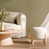 Buy Low Stool Upholstered in Bouclé - Round White 61251 in the United Kingdom