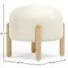 Buy Low Stool Upholstered in Bouclé - Round White 61251 - in the UK