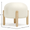 Buy Low Stool Upholstered in Bouclé - Round White 61251 - in the UK