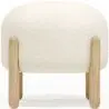 Buy Low Stool Upholstered in Bouclé - Round White 61251 - in the UK