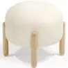 Buy Low Stool Upholstered in Bouclé - Round White 61251 in the United Kingdom