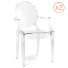 Buy Transparent Dining Chair - Armrest Design - Louis King Transparent 58735 in the United Kingdom