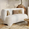 Buy 2/3 Seater Sofa - Upholstered in Bouclé Fabric - Janko White 61252 home delivery