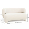 Buy 2/3 Seater Sofa - Upholstered in Bouclé Fabric - Janko White 61252 - prices