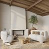 Buy  Upholstered Armchair - Bouclé Fabric Lounge Chair - Janko White 61296 in the United Kingdom