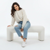 Buy Upholstered Bench in Bouclé Fabric - Loriel White 61307 at MyFaktory