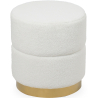 Buy Round Pouf Upholstered in Bouclé Fabric - Leta White 61299 home delivery