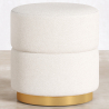 Buy Round Pouf Upholstered in Bouclé Fabric - Leta White 61299 - in the UK