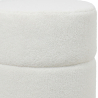 Buy Round Pouf Upholstered in Bouclé Fabric - Leta White 61299 in the United Kingdom