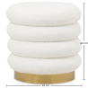 Buy Round Pouf Upholstered in Bouclé Fabric - Leonora White 61301 - prices