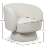 Buy Armchair Upholstered in Bouclé Fabric - Curved Design - Lilo White 61304 - in the UK