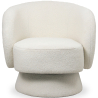 Buy Armchair Upholstered in Bouclé Fabric - Curved Design - Lilo White 61304 - in the UK
