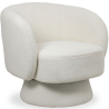 Buy Armchair Upholstered in Bouclé Fabric - Curved Design - Lilo White 61304 - prices