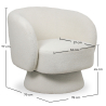 Buy Armchair Upholstered in Bouclé Fabric - Curved Design - Lilo White 61304 with a guarantee