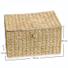 Buy Natural Fiber Basket with Lid - 40x30CM - Vernui Brown 61313 with a guarantee