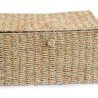 Buy Natural Fiber Basket with Lid - 40x30CM - Vernui Brown 61313 - in the UK