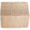 Buy Natural Fiber Basket with Lid - 40x30CM - Greey Natural 61314 in the United Kingdom
