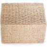Buy Natural Fiber Basket with Lid - 40x30CM - Greey Natural 61314 in the United Kingdom