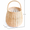 Buy  Rattan Basket with Handle - 33x22CM - Cusca Natural 61320 - in the UK