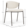 Buy Dining chair - Upholstered in Bouclé Fabric - Black Metal - Vara White 61332 - in the UK