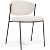 Buy Dining chair - Upholstered in Bouclé Fabric - Black Metal - Vara White 61332 - prices