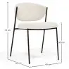 Buy Dining chair - Upholstered in Bouclé Fabric - Black Metal - Vara White 61332 - prices