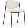 Buy Dining chair - Upholstered in Bouclé Fabric - Black Metal - Vara White 61332 at MyFaktory