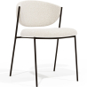 Buy Dining chair - Upholstered in Bouclé Fabric - Black Metal - Vara White 61332 at MyFaktory