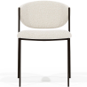 Buy Dining chair - Upholstered in Bouclé Fabric - Black Metal - Vara White 61332 - in the UK