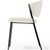 Buy Dining chair - Upholstered in Bouclé Fabric - Black Metal - Vara White 61332 with a guarantee