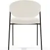 Buy Dining chair - Upholstered in Bouclé Fabric - Black Metal - Vara White 61332 - in the UK