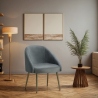 Buy Design Armchair - Upholstered in Velvet - Golden leg - Cenai Light grey 61336 - prices