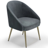 Buy Design Armchair - Upholstered in Velvet - Golden leg - Cenai Light grey 61336 with a guarantee