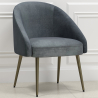 Buy Design Armchair - Upholstered in Velvet - Golden leg - Cenai Light grey 61336 in the United Kingdom