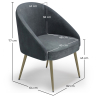Buy Design Armchair - Upholstered in Velvet - Golden leg - Cenai Light grey 61336 in the United Kingdom
