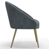 Buy Design Armchair - Upholstered in Velvet - Golden leg - Cenai Light grey 61336 - in the UK